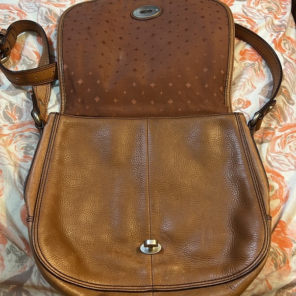 Women's Fossil Brown Leather Shoulder Bag/Cross Body Purse - Picture 8 of 12